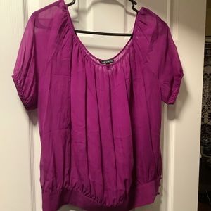 The Limited sheer purple blouse